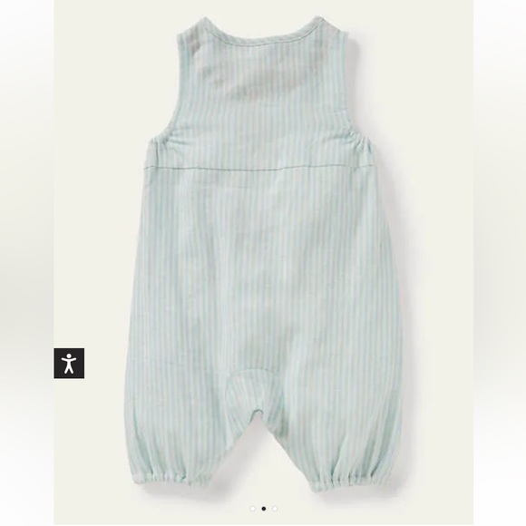 Baby Boden Woven Ticking Romper - Picture 3 of 3